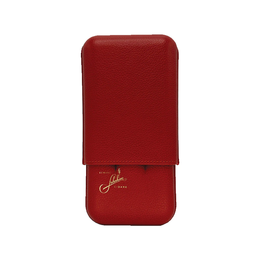 Edward Sahakian 3 cigar case - Red