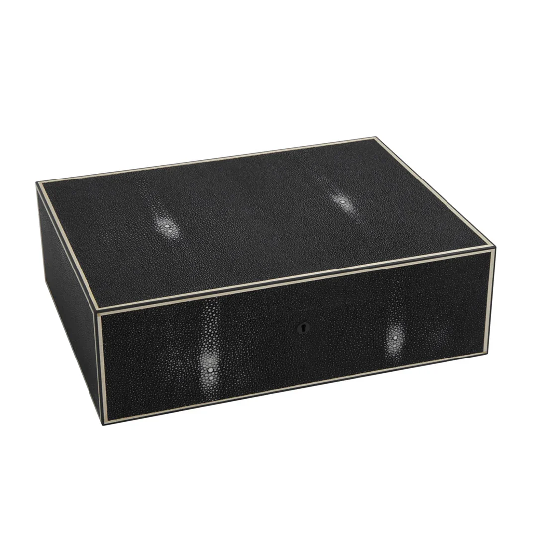 Elie Bleu Black Shagreen - 110 Count Humidor