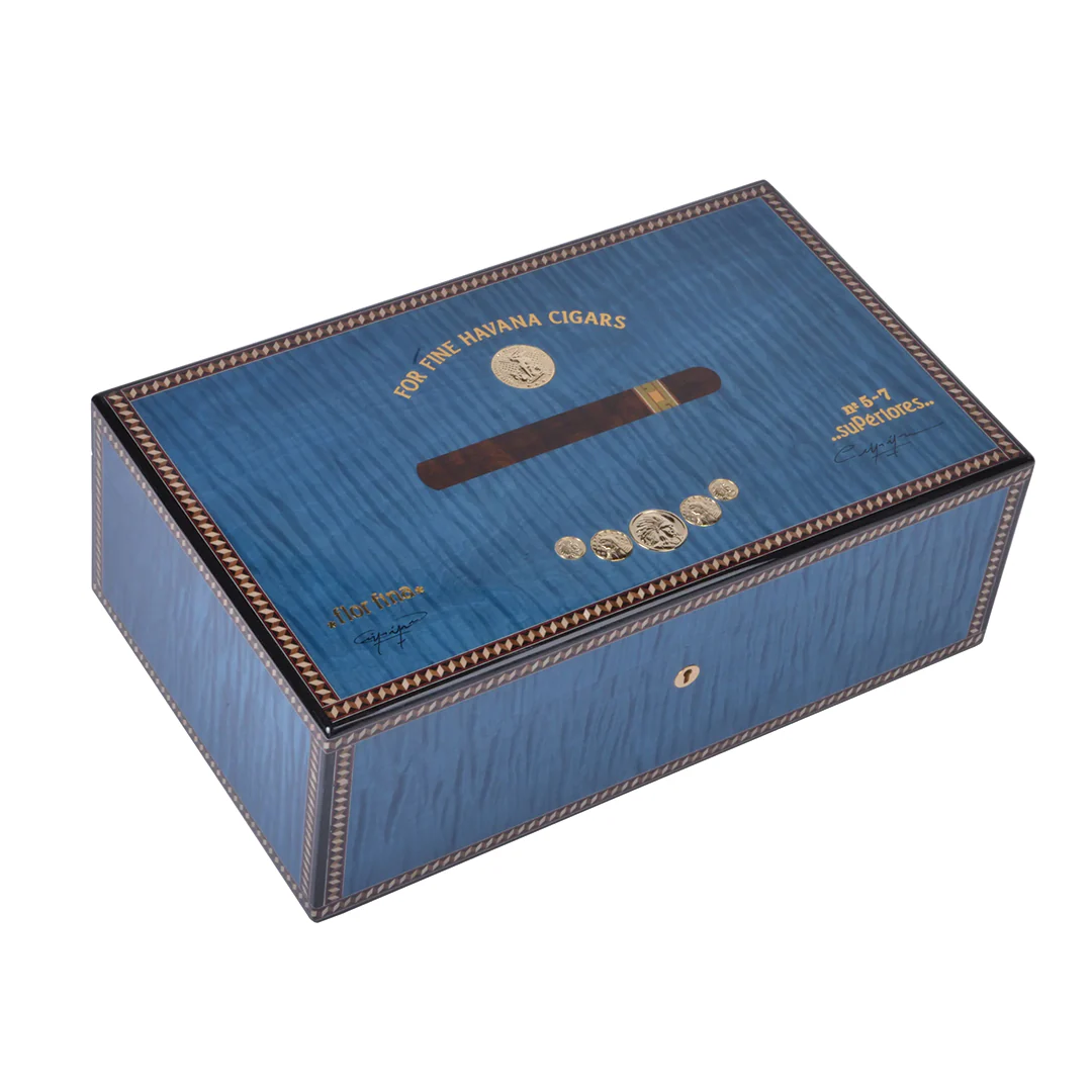 Elie Bleu Medals Blue Sycamore - 120 Count Humidor