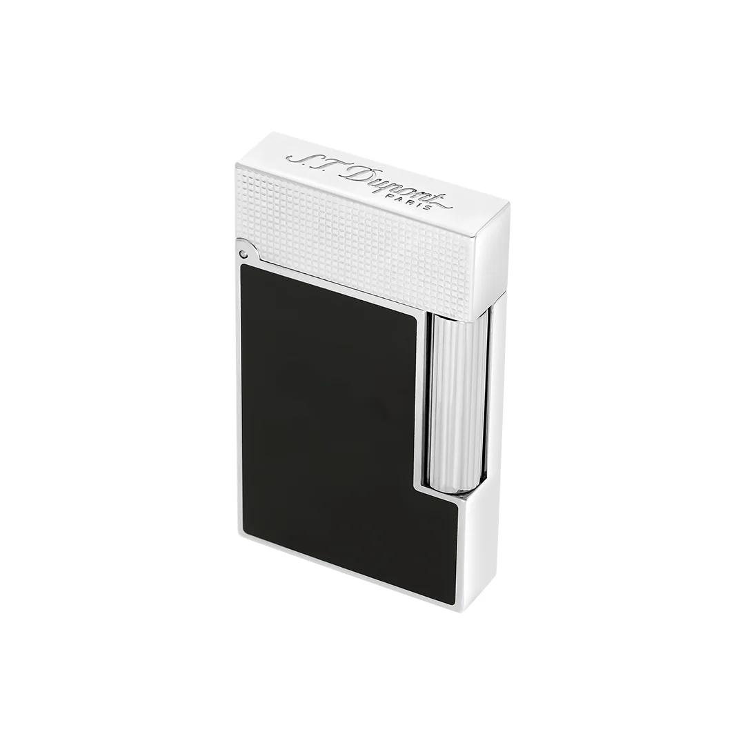 S.T. Dupont Ligne 2 Micro Diamond Head Platinum & Black Lacquer